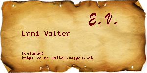Erni Valter névjegykártya